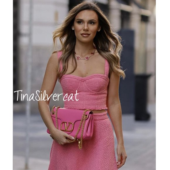 BLOGGER'S FAVE! Zara 2 Piece Set A-Line Skirt And Bustier Pink NWT - Picture 16 of 17